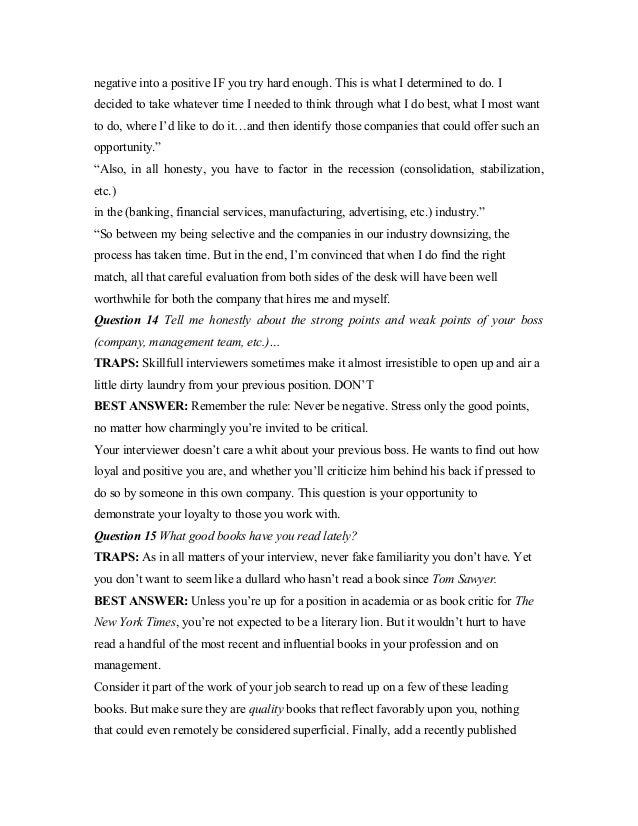 Operational and Situational questions